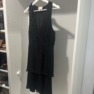 Tracy Reese Black Plunge Asymmetrical Dress
